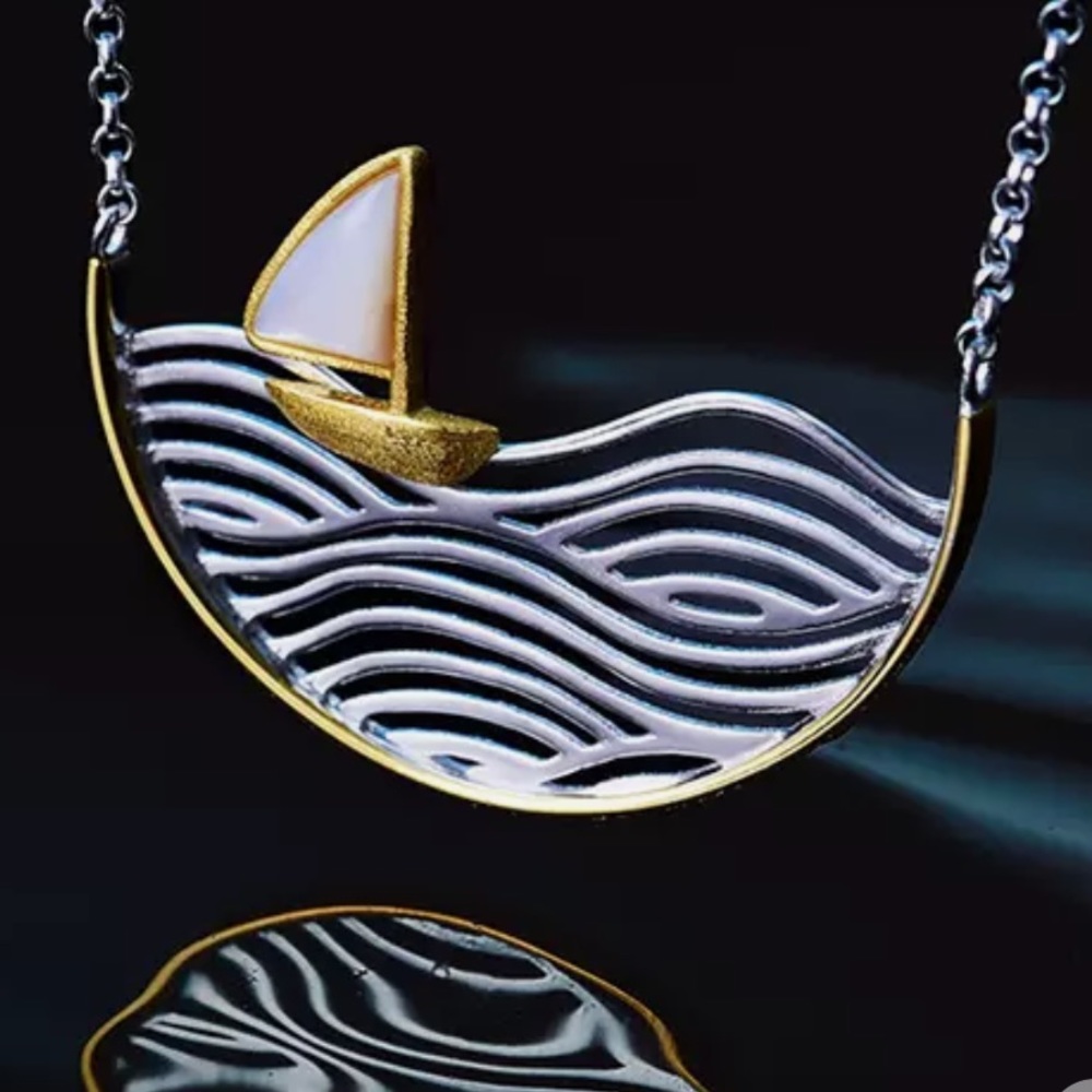 “Sail Away” Pendant  with chain in 925 Sterling Silver